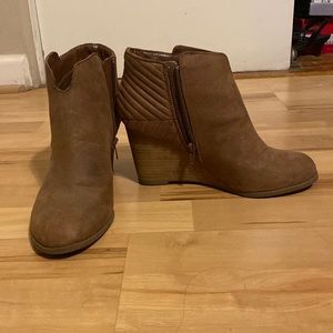 Carlos Santana Brown Wedge Booties